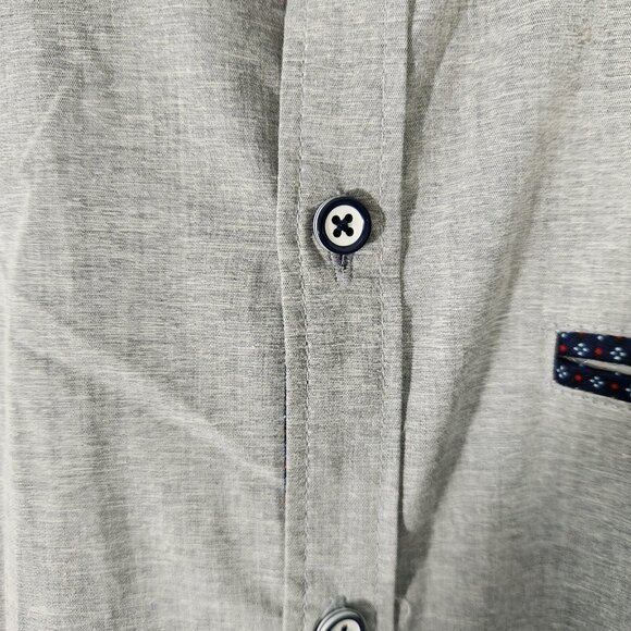Craft + Flow Shirt Button Down Long Sleeve Gray Flip Cuffs Mens Large EUC - Picture 10 of 16